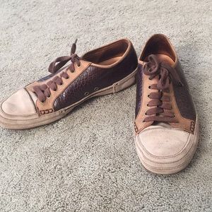 Cole Haan alligator and suede sneakers